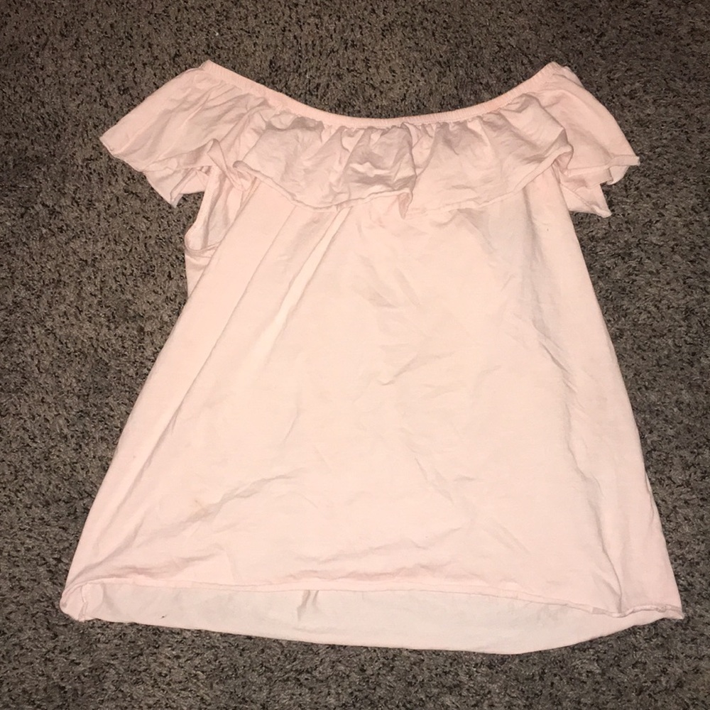 Baby pink off the shoulder top (girls size) 14-16